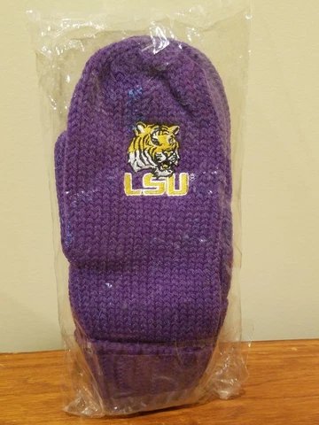 LSU Tigers Louisiana State University Team Mascot Logo FOCO Mittens - Purple Cover
