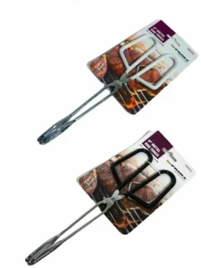 9" METAL FOOD COOKING SALAD SERVING BBQ TONGS KITCHEN UTENSILS PASTA TONG - Picture 1 of 3