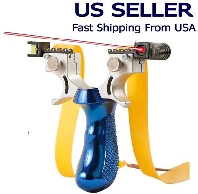 Hunting Professional Catapult Laser Slingshot With Rubber Aim Point Target HOT • 6.78$