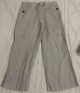 Workshop Andrea Jovine Gray Grey Linen Pants High Rise Size 10 Waist 29 Ins 24.5 - Picture 1 of 10