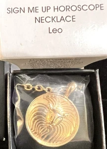 Avon SIGN ME UP HOROSCOPE ~ LEO Necklace Gold-tone NEW In Box Sealed - Picture 1 of 2