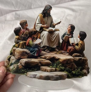 2D Jesus Holy Figure Decoration Flat Desktop Ornament Religious Home Decor - Bild 1 von 3
