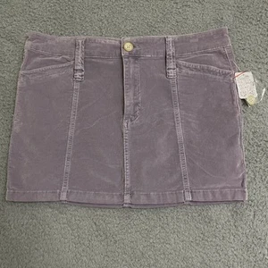 Free People minigonna in velluto a coste lavanda nuova con etichette stile Y2K casual - Foto 1 di 9