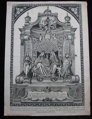 Kupferstich: Hochaltar Anna Selbtritt Annaberg 1723/High Altar Print - Bild 1 von 4