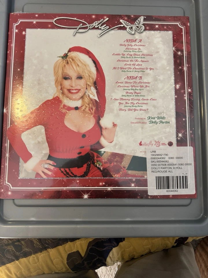 DOLLY PARTON A Holly Dolly Christmas NEW SEALED 2020 LP French Import Red Vinyl  - Image 1 of 2