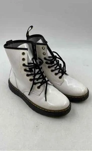 Dr. Martens Unisex Zavala White Patent Leather Combat Boots Size M 6 W 7 - Picture 1 of 7