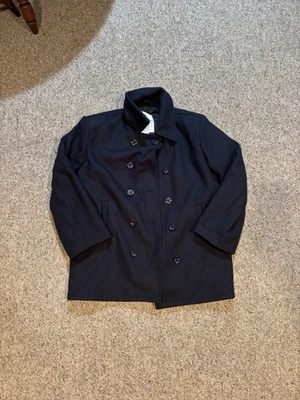 Abrigo de lana azul marino extra grande Foto 1 de 3