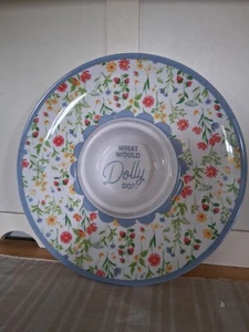 Neu Dolly Parton 12" Chip und Dip Schale-Blumen-Partys-Küche-Essen-Snacks - Bild 1 von 4