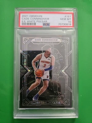 💙2021-22 Panini Obsidian Cade Cunningham E/E White Pulsar RC #151. PSA 10 - Image 1 of 2