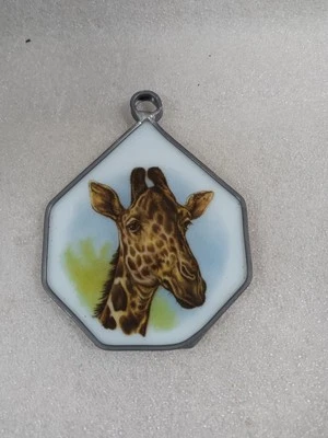Borde de metal jirafa vitral pintado  Foto 1 de 4