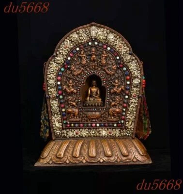24" cobre púrpura dorado Shakyamuni Sakyamuni Shakya Mani altares budistas estatua Foto 1 de 4