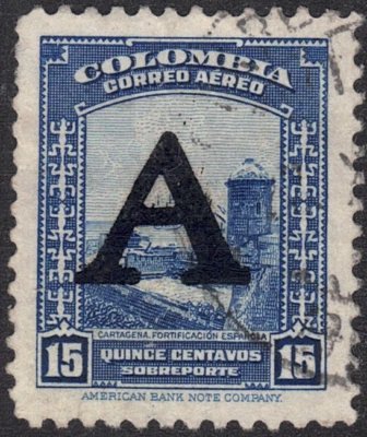 1950 Colombia SC# C188 - Cartagena Fortification - Overprint - Used Foto 1 de 2