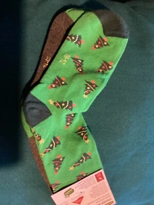 BNWT New 2 Pairs of Christmas Socks - Truck Xmas Tree - UK 6-8 - Green & Grey - Picture 1 of 4