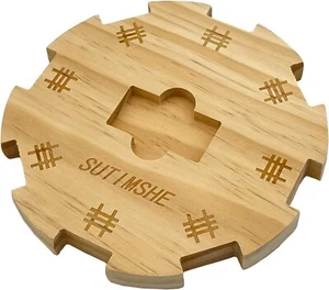 Centro de mesa de madera para juego de dominó de tren mexicano con fondo de fieltro - Imagen 1 de 1