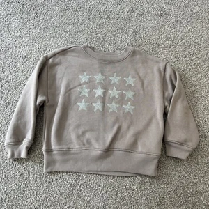 Gap Kids Glitter Star Sweatshirt Grey Gray X-Small XS 4-5 Shirt Silver Margate - Picture 1 of 4