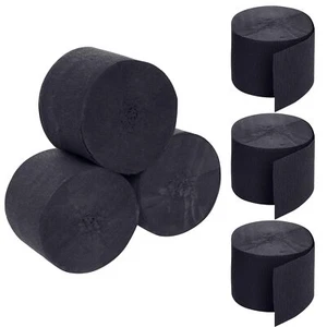 Black Halloween Crepe Paper Streamers 492Ft 6 Rolls for DIY Party Decorations - Picture 1 of 5