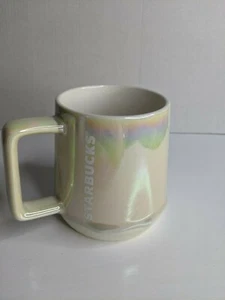 STARBUCKS  2019 Holiday unicorn IRIDESCENT Ceramic Mug PEARL MELT DRIP 12 OZ - Picture 1 of 8