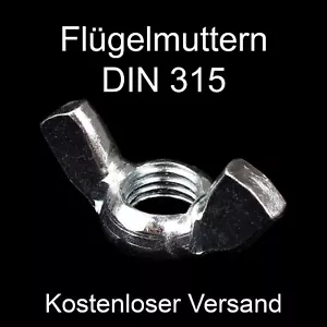 Flügelmuttern M4 M5 M6 M8 M10 M12 - DIN315 - Stahl galvanisch verzinkte Muttern - Bild 1 von 4