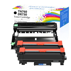 2x tóner TN760 + 1x tambor DR730 para Brother HL-L2350DW L2395DW MFC-L2750DW L2730DW - Imagen 1 de 12