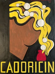 Beautiful Drawing Gouache Cadoricin Shampoo Project Advert 1950 Advertising Art - Bild 1 von 8