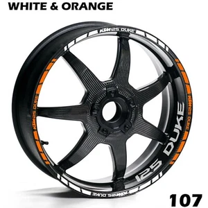 KTM DUKE 125 WHEEL RIM STRIPES TAPE DECALS STICKERS FULL BIKE KIT - Picture 1 of 11