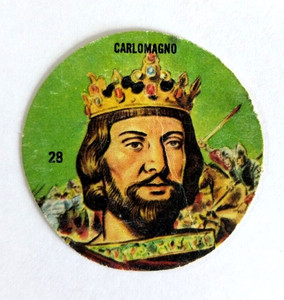 1966 Figuritas Crack Campeón Argentina Disc Card Charlemagne King-Emperor-Rare
