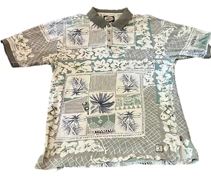 Tommy Bahama Shirt Men's Large Vintage Beach Hawaiian Polo - Picture 1 of 8