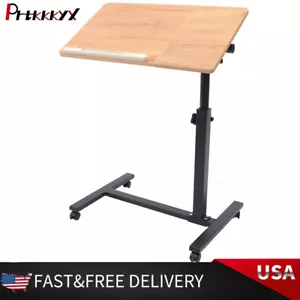 Laptop Desk Angle, Height Adjustable Rolling Cart Over Bed Hospital Table Stand - Picture 1 of 22