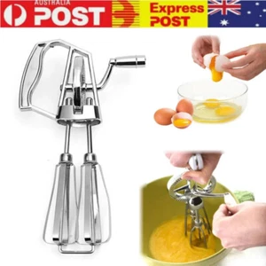 Kitchen Hand Held Manual Rotary Cooking Tool Blender Egg Beater Whisk-Mixer - Picture 1 of 13