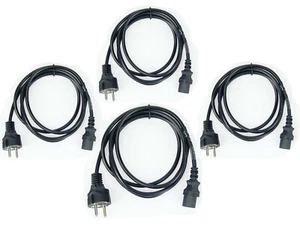 4 Stück 2 m Kaltgeräte Kabel Netzkabel Schuko schwarz Stromkabel Netz Strom C13 - Picture 1 of 5