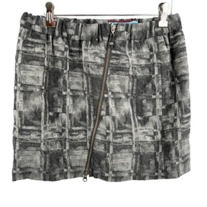 L.A.M.B. by Gwen Stefani Mini Skirt Wool Silk Asymmetrical Zipper Gray Size 6 - Picture 1 of 5