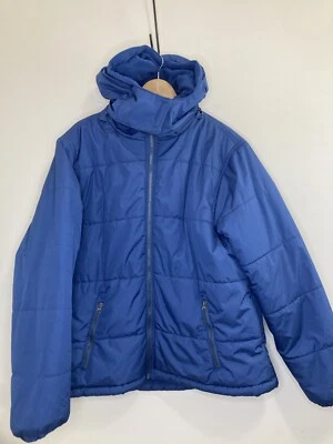 Китовый хвост мужской XL пальто куртка синий изолированный съемный капюшон зимняя парка - Изображение 1 из 4