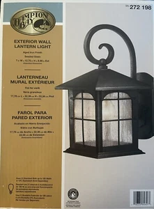 NEW Hampton Bay Aged Iron Finish Seeded Glass 7 In Exterior Wall Lantern Light - Picture 1 of 5