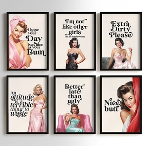 Fashion Beauty Pin Up Girl Quotes Home Gift Wall Fun Art Poster Print Picture - Picture 1 of 9