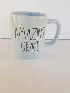 Rae Dunn "Amazing Grace" Mug Large Letter Farmhouse Light Blue - Picture 1 of 3