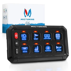 RGB 8 Gang Switch Panel Toggle LED Light Bar Switch Relay System For Car Marine - Picture 1 of 20