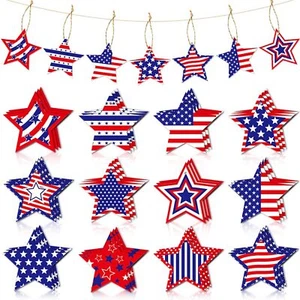 24 Pcs 4Th of July Ornaments for Tree Memorial Day Decorations Vintage Patriotic - Picture 1 of 6