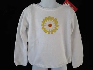 Gymboree Sweater Girls 5 Daisy Days Top White 100% Cotton Lightweight Flower New - Picture 1 of 1