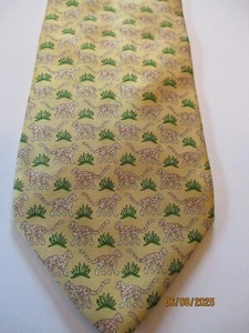 Brooks Brothers gelbe Jaguar Seidenkrawatte - Bild 1 von 3