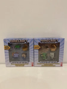 2 x Minecraft Mob Head Minis Axolotl Adventures & Creeper Target Practice J4 - Picture 1 of 13