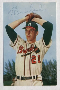 1955 Baseball Postcard Bill and Bob Milwaukee Braves Warren Spahn JSA  Auto Cert - Picture 1 of 3