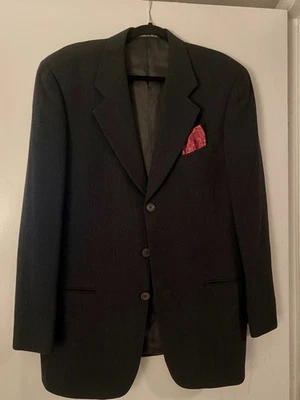 Abrigo deportivo Mani by Armani para hombre gris carbón lana espiga talla 40R/Italia Foto 1 de 4