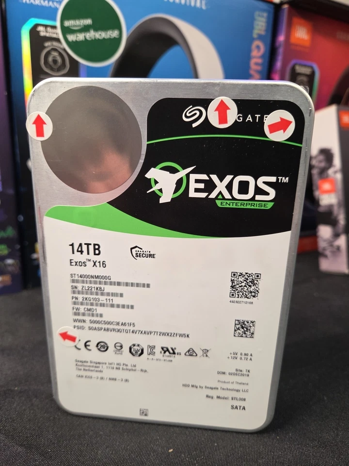 Seagate Exos X16 (7200RPM, 3,5 Zoll, SAS-3, 256MB Cache, SED) 14TB  - Bild 1 von 1