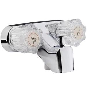 DF-SA110A-CP RV Tub and Shower Faucet Valve Diverter with Crystal Acrylic Kno... - Picture 1 of 7