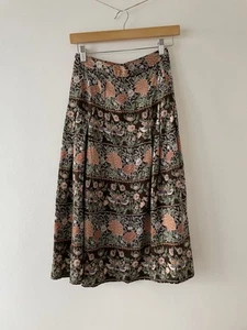 Falda Floral St Michael Vintage Años 80 Reino Unido 12 Viscosa Hecha en Reino Unido - Imagen 1 de 10