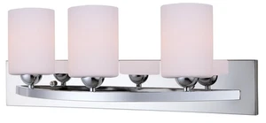 Canarm IVL370A03CH-O Ltd Hampton 3 Light Vanity with Flat Opal Glass Chrome - Picture 1 of 9
