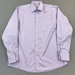 ETON Shirt Mens 17 43 (XL) Purple Herringbone Classic Fit Long Sleeve Dress - Picture 1 of 15