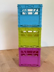 3 Kool Krates Stackable CD Storage Lot Mini Milk Crate Rakstak Canada Y2K Era - Picture 1 of 8