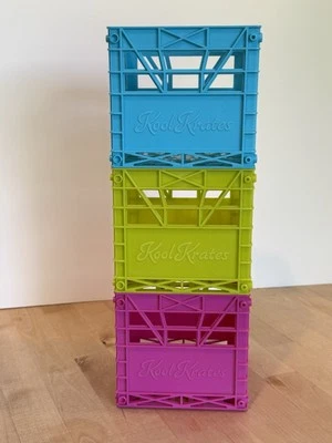 3 Kool Krates Stackable CD Storage Lot Mini Milk Crate Rakstak Canada Y2K Era - Image 1 of 4