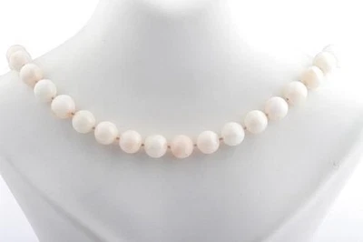 Engelshaut Korallen Kette Collier natürlich 10 mm Durchmesser 52 cm # - Bild 1 von 4